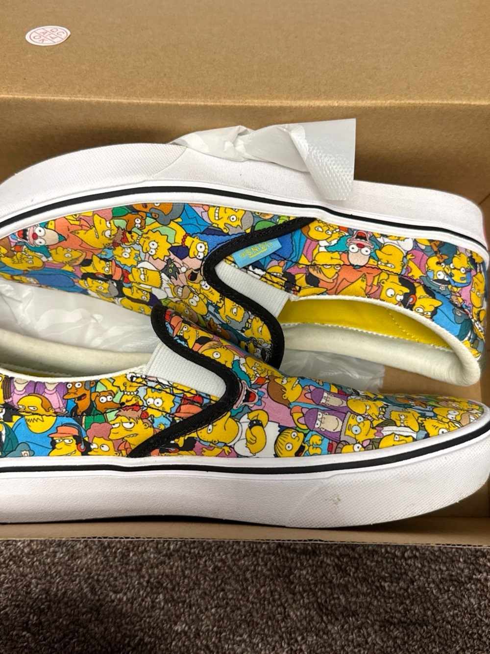 Vans Slip-On Sneakers Simpsons Multicolor Yellow Blue Pink